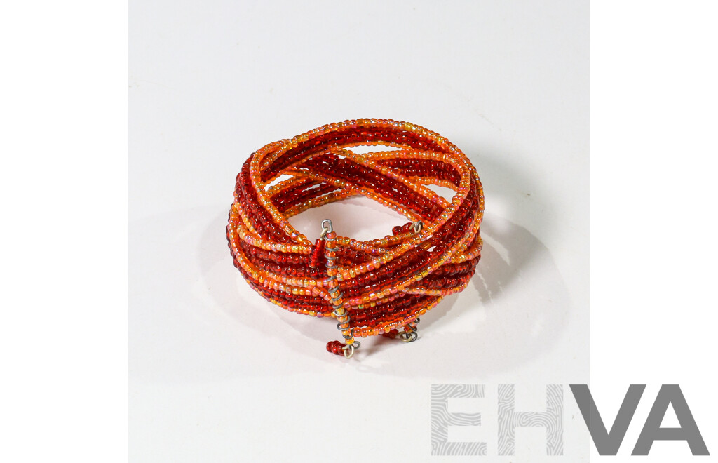 Vintage Beaded Middle Eastern Cuff Bangle