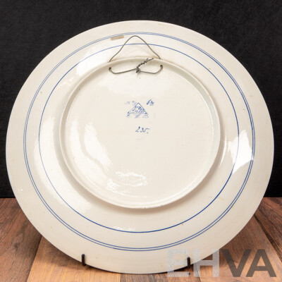 Rare Royal Delft Charger, Platelbakkerij Delft 1897–1928, Rembrandt Polish Nobleman, 36 Cm