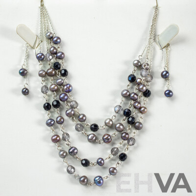 Zamels Sterling Silver and Pearl Jewellery Set