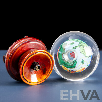 Inside-Painted Peking Glass Globe on Stand