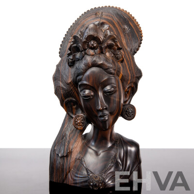 Stunning Vintage Tribal Macassar Ebony Statuette