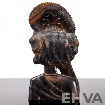 Stunning Vintage Tribal Macassar Ebony Statuette