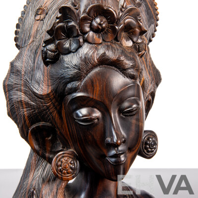 Stunning Vintage Tribal Macassar Ebony Statuette
