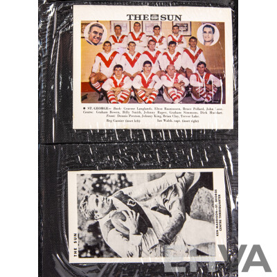 Complete Set of 'The Sun' 1967 Rugby League Cards  Full 50 Player Cards 12 Team Cards (Mint Condition in Folder)