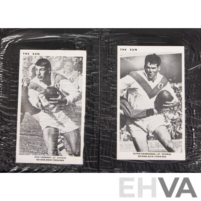 Complete Set of 'The Sun' 1967 Rugby League Cards  Full 50 Player Cards 12 Team Cards (Mint Condition in Folder)