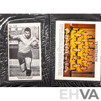 Complete Set of 'The Sun' 1967 Rugby League Cards  Full 50 Player Cards 12 Team Cards (Mint Condition in Folder)