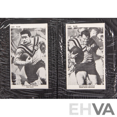 Complete Set of 'The Sun' 1967 Rugby League Cards  Full 50 Player Cards 12 Team Cards (Mint Condition in Folder)