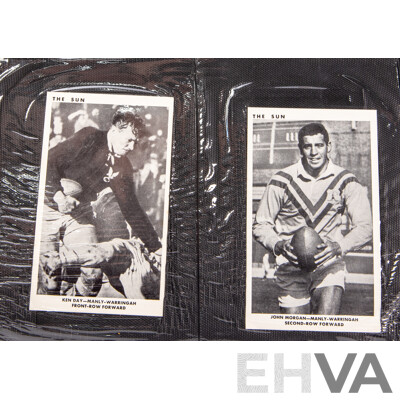 Complete Set of 'The Sun' 1967 Rugby League Cards  Full 50 Player Cards 12 Team Cards (Mint Condition in Folder)