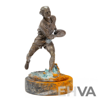 Bronze Sculpture of Rugby Player