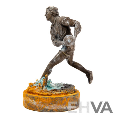 Bronze Sculpture of Rugby Player
