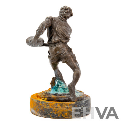 Bronze Sculpture of Rugby Player