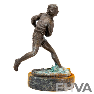 Bronze Sculpture of Rugby Player