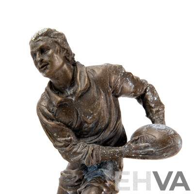 Bronze Sculpture of Rugby Player