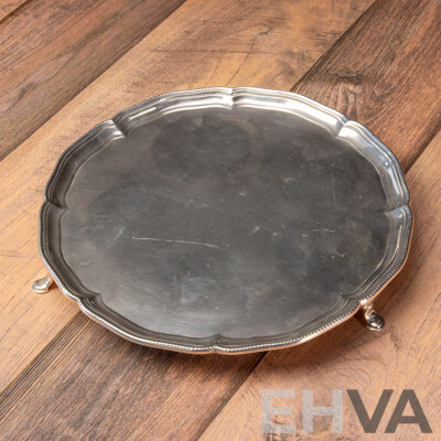 Antique D & J Wellby Silver Tri-Footed Tray, 1903