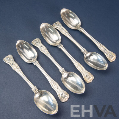 Six Victorian Silver Teaspoons, London, C.1840s