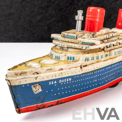 Vintage Yonezawa 'Sea Queen' Deluxe Liner with Music Box – Japan