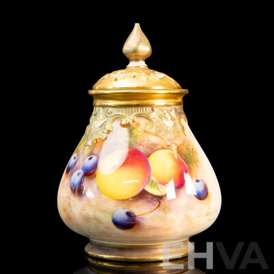 Vintage English Royal Worcester Potpourri Vase with Lid