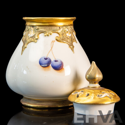 Vintage English Royal Worcester Potpourri Vase with Lid