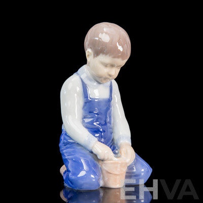 Vintage Bing & Grøndahl / Royal Copenhagen Porcelain Figurine – 'Boy with Bucket' #2127