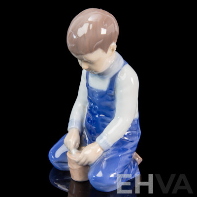 Vintage Bing & Grøndahl / Royal Copenhagen Porcelain Figurine – 'Boy with Bucket' #2127