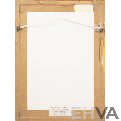 Persian Original Painting in Khatam Kari Inlaid Marquetry Frame