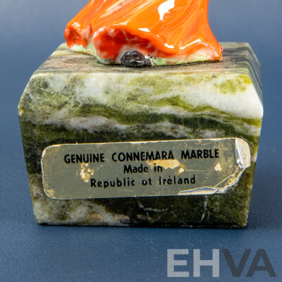 Vintage Irish 'Old Woman' Figurine on Connemara Marble Base