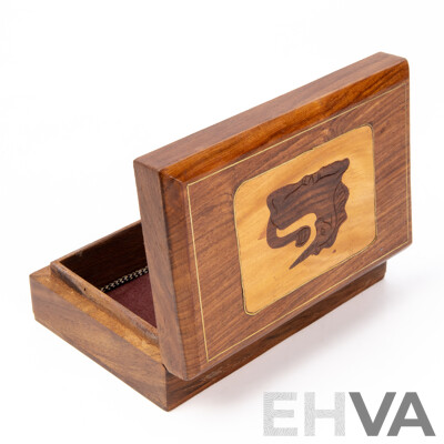 Beautiful Timber Indian Made Velvet Lined Jewellery Box