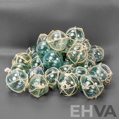 Collection Of 32 Small Glass Fishing Floats