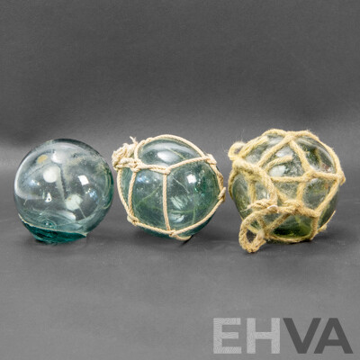 Collection Of 32 Small Glass Fishing Floats