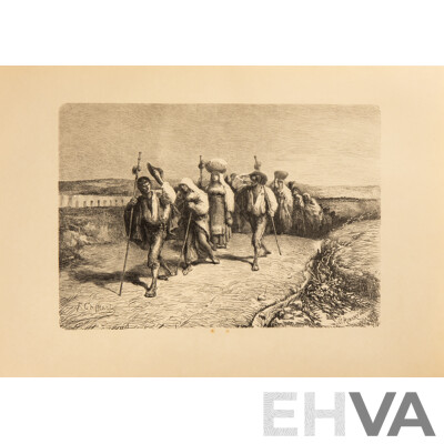 Absolutely Stunning Antique Folio of Approx 50 Francois Chifflart and Edmond Morin Woodblock Engravings