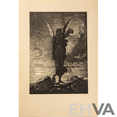 Absolutely Stunning Antique Folio of Approx 50 Francois Chifflart and Edmond Morin Woodblock Engravings