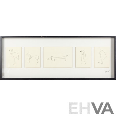 IKEA Picasso Landscape 5 Animal Print Glass Framed, 104cm x 40cm