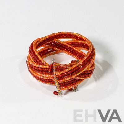 Vintage Beaded Middle Eastern Cuff Bangle