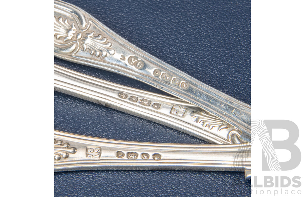 Six George Aldwinckle (London) Sterling Silver Spoons, C.1840s