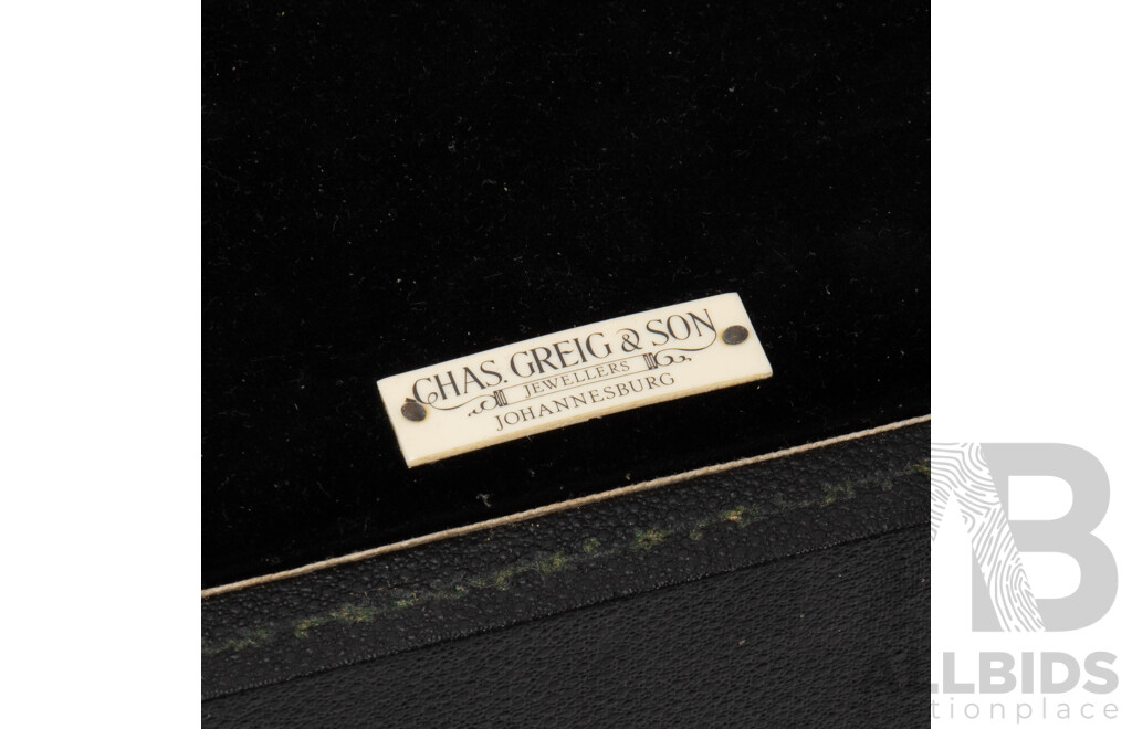 Stunning Adie Bros. (Birmingham) Sterling Silver Teapot, Creamer and Sugar, C.1945, in Original Charles Greig & Son Jewellers (Johannesburg) Presentation Box