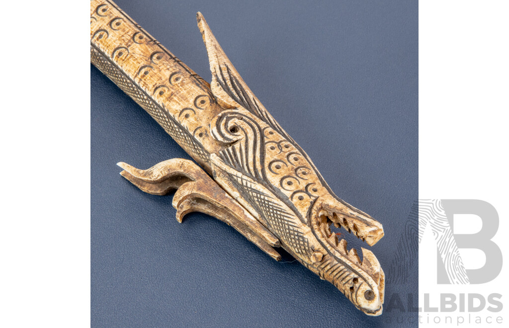 Borneo Dragon Carved Bone Blowgun