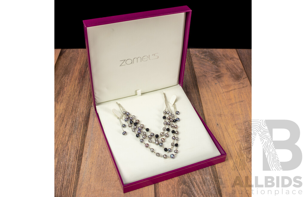 Zamels Sterling Silver and Pearl Jewellery Set