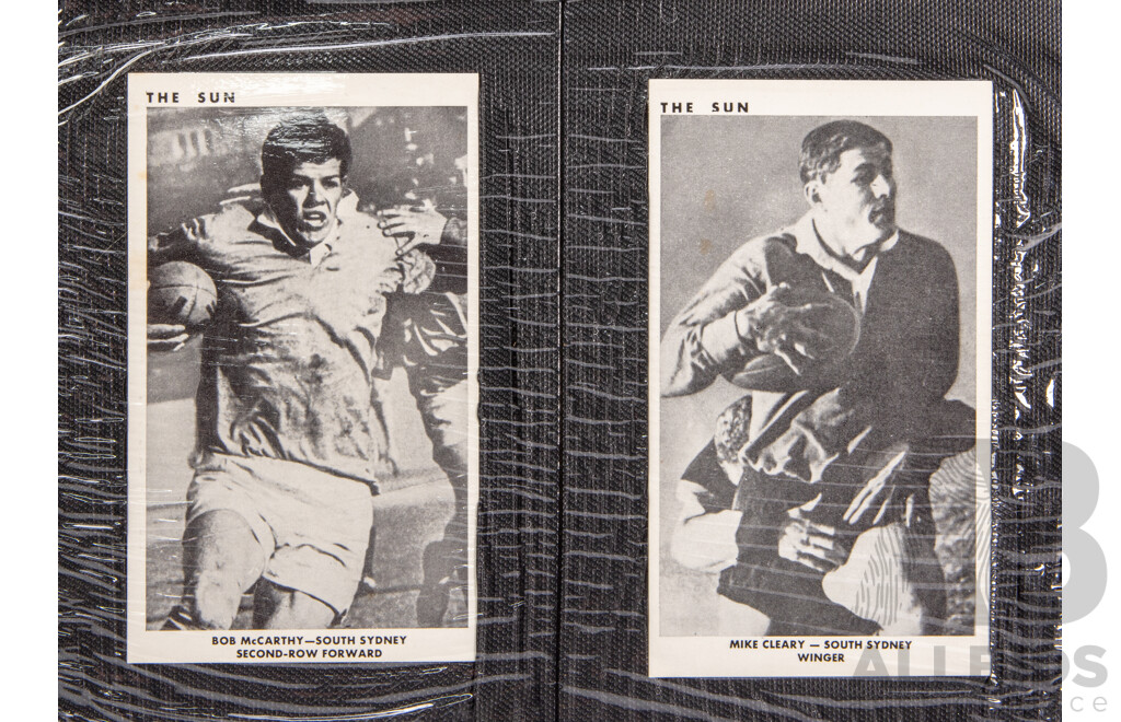 Complete Set of 'The Sun' 1967 Rugby League Cards  Full 50 Player Cards 12 Team Cards (Mint Condition in Folder)