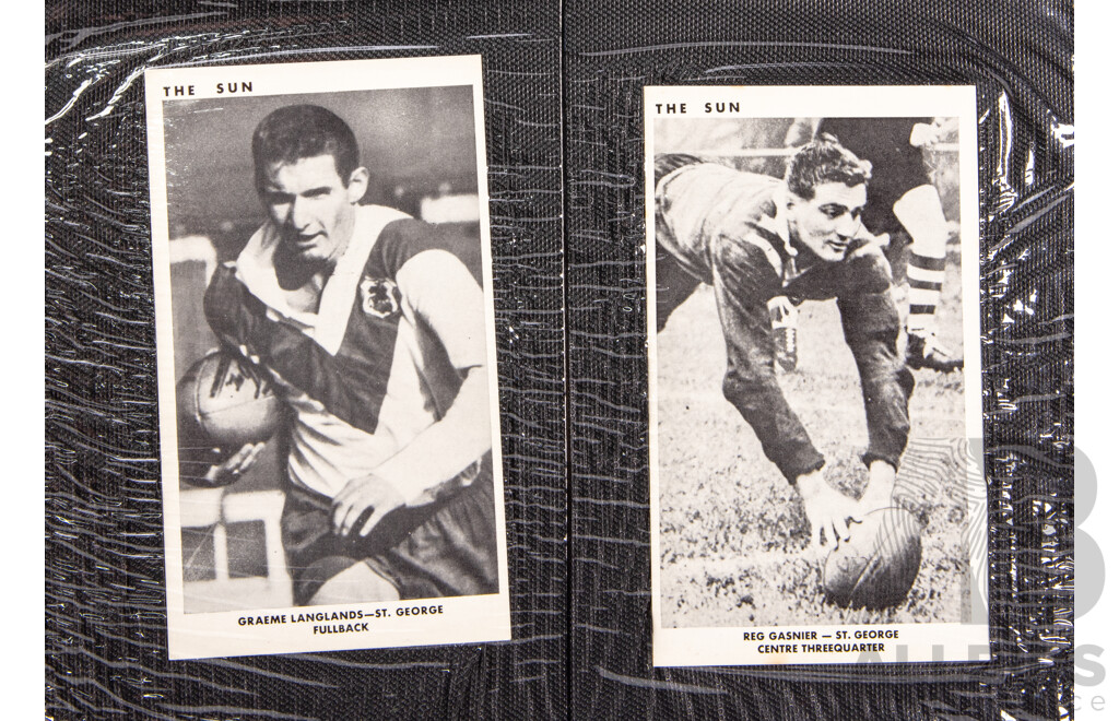 Complete Set of 'The Sun' 1967 Rugby League Cards  Full 50 Player Cards 12 Team Cards (Mint Condition in Folder)