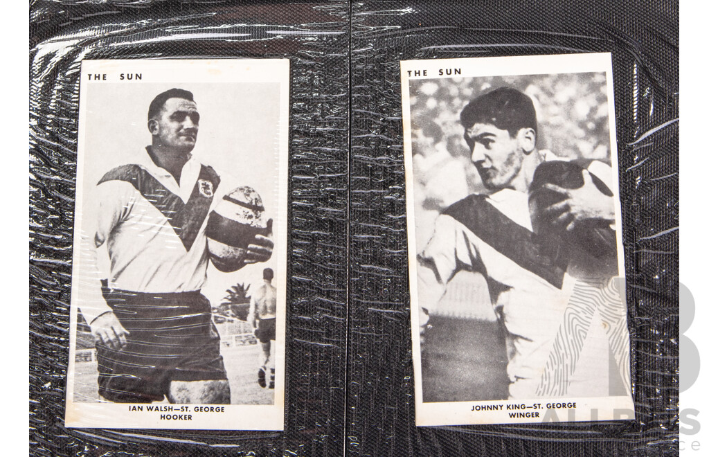 Complete Set of 'The Sun' 1967 Rugby League Cards  Full 50 Player Cards 12 Team Cards (Mint Condition in Folder)