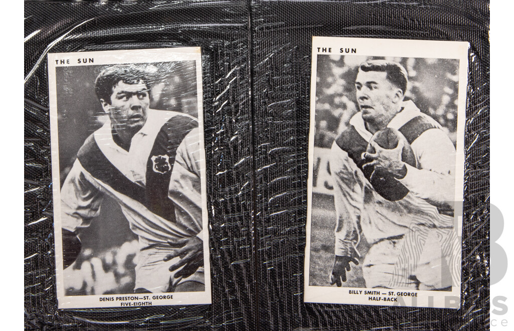 Complete Set of 'The Sun' 1967 Rugby League Cards  Full 50 Player Cards 12 Team Cards (Mint Condition in Folder)