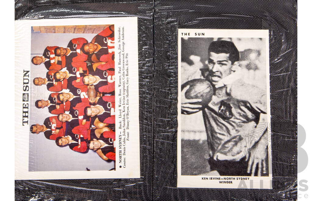 Complete Set of 'The Sun' 1967 Rugby League Cards  Full 50 Player Cards 12 Team Cards (Mint Condition in Folder)