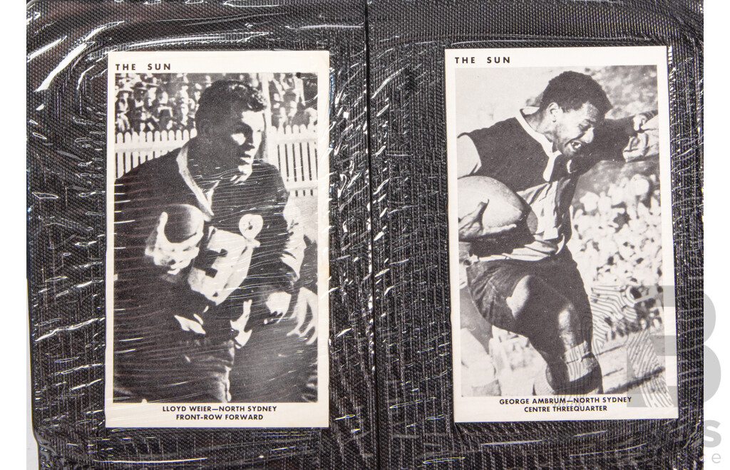 Complete Set of 'The Sun' 1967 Rugby League Cards  Full 50 Player Cards 12 Team Cards (Mint Condition in Folder)