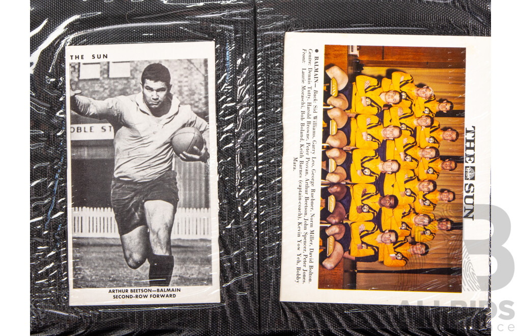 Complete Set of 'The Sun' 1967 Rugby League Cards  Full 50 Player Cards 12 Team Cards (Mint Condition in Folder)