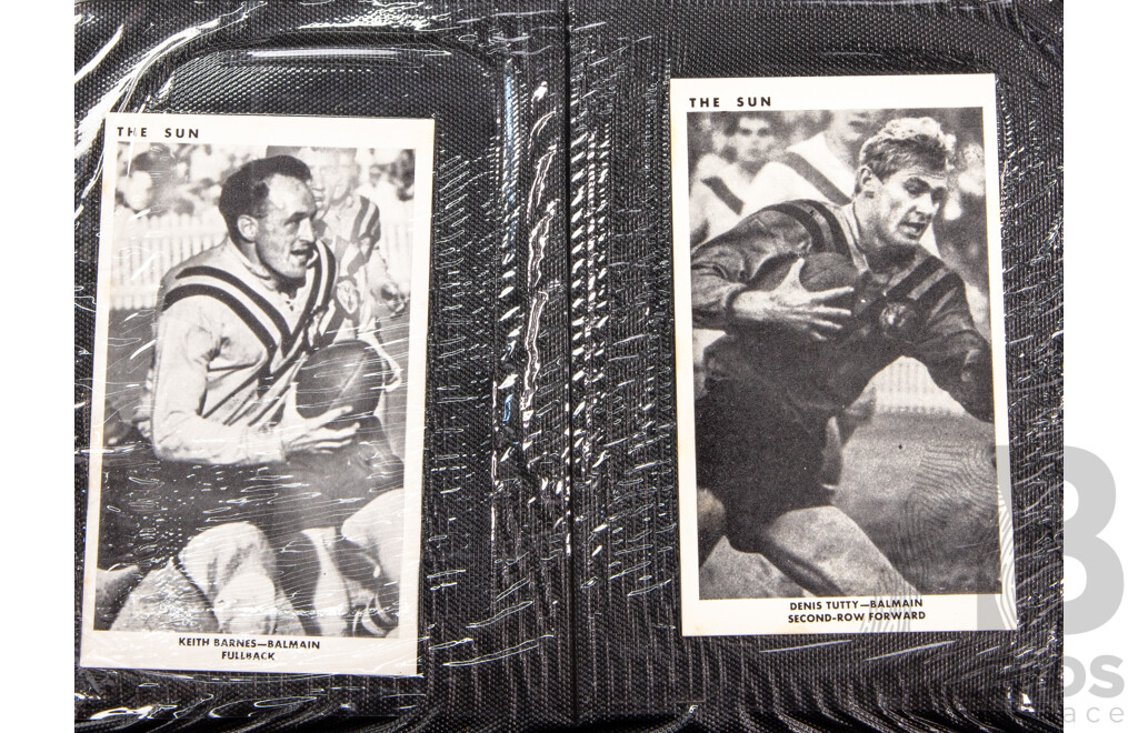 Complete Set of 'The Sun' 1967 Rugby League Cards  Full 50 Player Cards 12 Team Cards (Mint Condition in Folder)