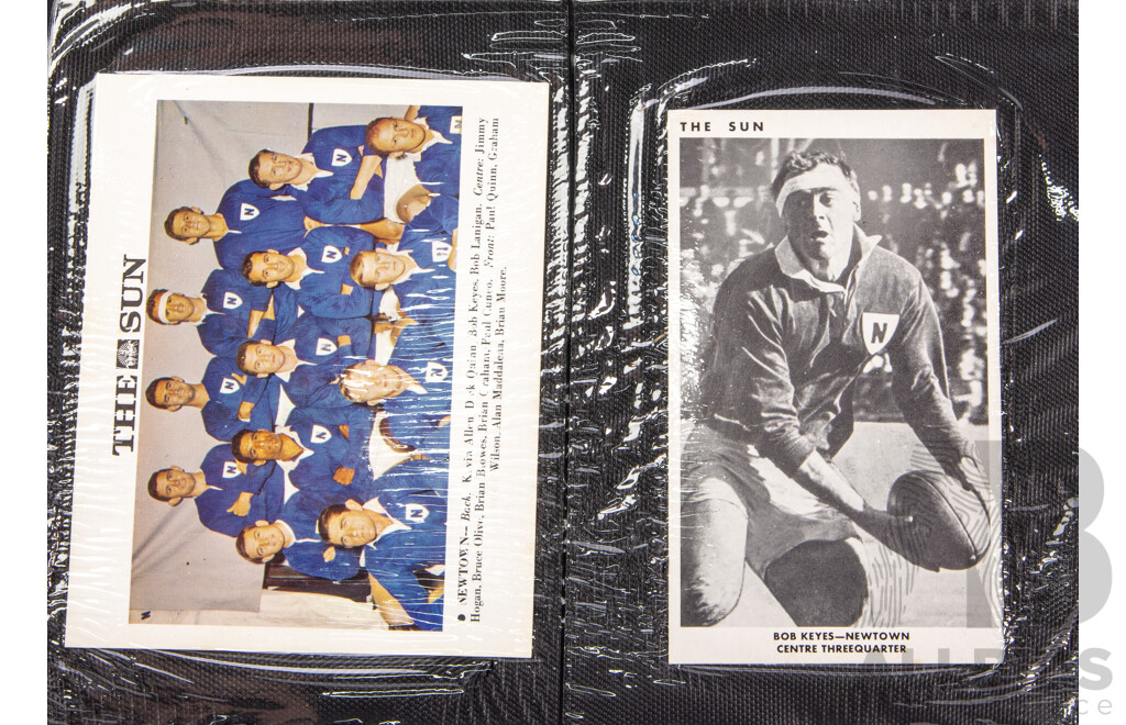 Complete Set of 'The Sun' 1967 Rugby League Cards  Full 50 Player Cards 12 Team Cards (Mint Condition in Folder)