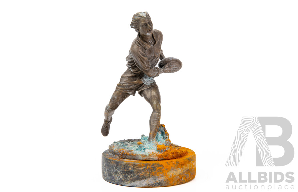 Bronze Sculpture of Rugby Player