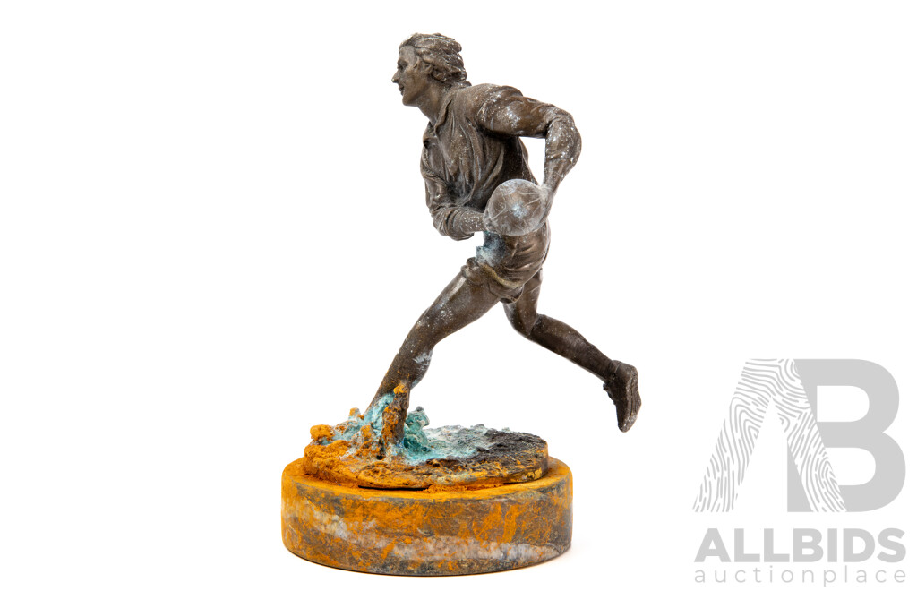Bronze Sculpture of Rugby Player