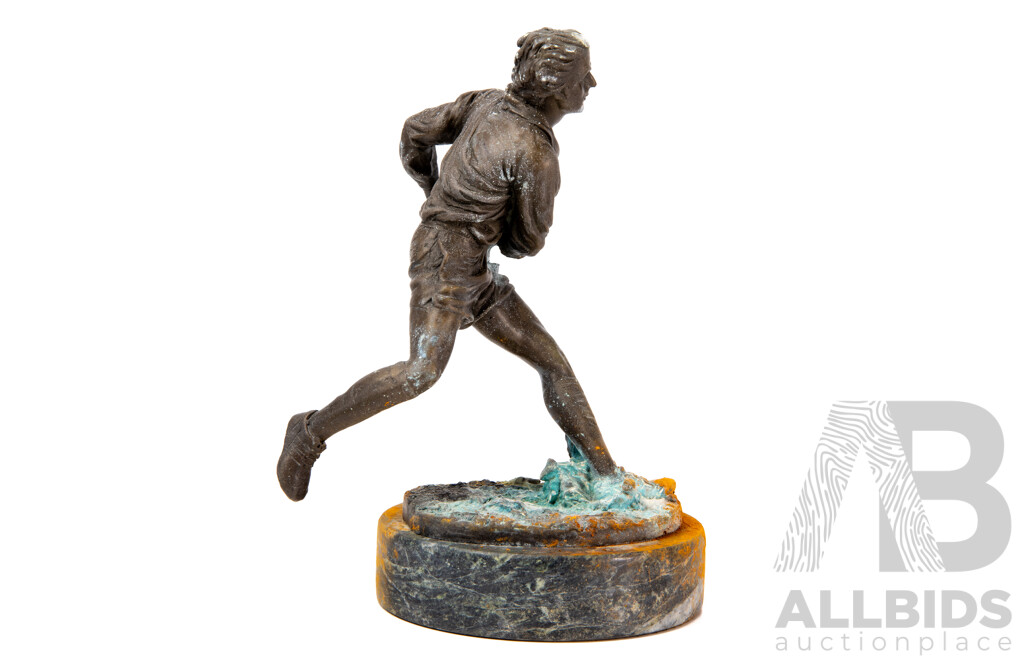 Bronze Sculpture of Rugby Player