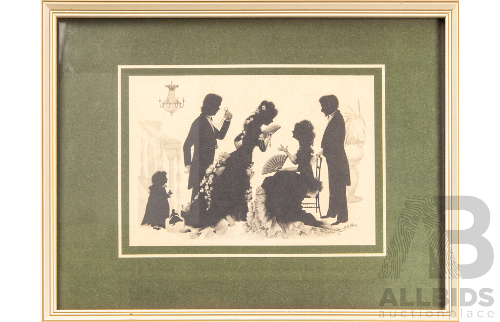 Pair of Marcelle D. Shears Silhouette Artworks Published by Peter Bates